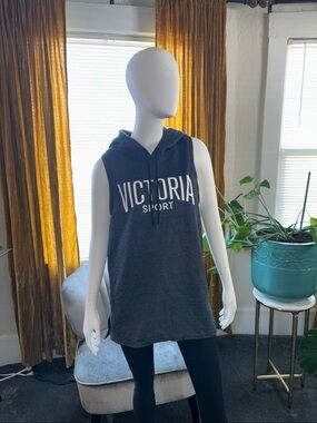 Victoria's Secret Sport Charcoal Gray Sleeveless Hoodie